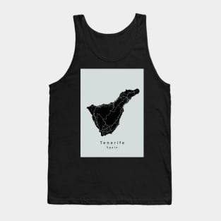 Tenerife Spain Island Map dark Tank Top